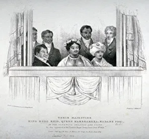 Gear Prints: Members of the Hawaiian royal family at the Theatre Royal, Drury Lane, London, 1824