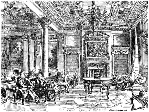 Pall Mall Prints: The Members Lounge, RAC clubhouse, Pall Mall, London, 1946. Artist: Hanslip Fletcher