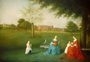 Mandolin Prints: Members of the Maynard Family in the Park at Waltons
