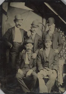 Gang Prints: Five Members of the Wild Bunch?, ca. 1892. Creator: Unknown