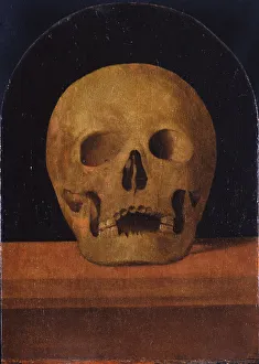 Memento mori. The back side of the triptych, 1500. Artist: Albertinelli, Mariotto (1474-1515) Memento mori. The back side of the triptych, 1500. Artist: Albertinelli, Mariotto (1474-1515)