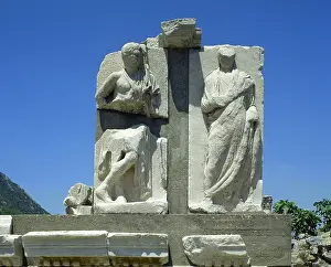 1st Century Ad Prints: The Memmius Monument, Ephesus, Anatolia, Turkey, 1999. Creator: LTL