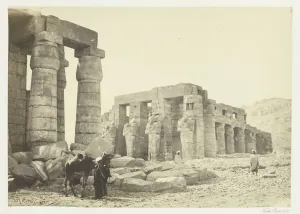 Memnonium Prints: The Memnonium, Thebes, from the Plain, 1857. Creator: Francis Frith