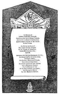 Light Brigade Prints: Memorial erected at Maidstone, to the memory of the brave Captain Nolan