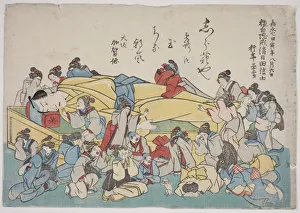 Crying Collection: Memorial Portrait of the Actor Ichikawa Danjuro VIII, 1854. Creator: Utagawa School
