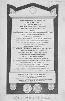 Jeffreys Prints: Memorial in St Brides Church, Fleet Street, City of London, 1821. Artist: W Jeffreys