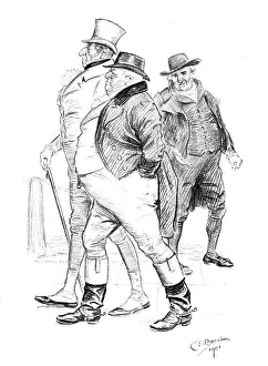 Men in 19th-century dress, 1901. Artist: Charles Edmond Brock