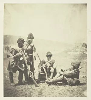 Men of the 77th ready for the Trenches, 1855. Creator: Roger Fenton