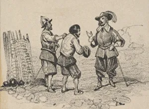 Three men arguing, mid-19th century. Creator: Victor Adam