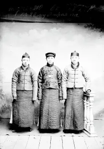 Group Of Men Prints: Three men of Asian appearance, 1912. Creator: Nikolai Nikolaevich Petrov