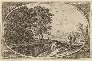 Swanevelt Herman Van Prints: Three Men Carrying Staffs. Creator: Herman van Swanevelt