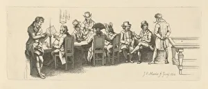 Billiard Board Gallery: Men in a coffee house with a Billiard room, 1814. Artist: Marcus, Jacob Ernst (1774-1826)