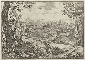Two Men in Conversation, 1696. Creator: Crescenzio Onofri