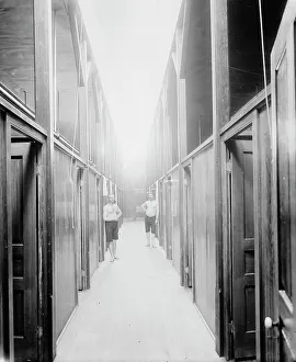 Bathhouse Prints: Two men in corridor, probably the Ypsilanti mineral bath house
