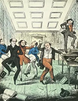 Merry Prints: Men dancing, 1841. Creator: Unknown