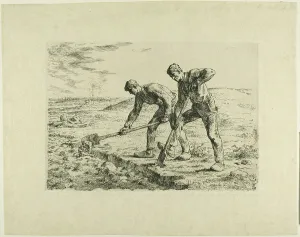Irrigation Prints: Two Men Digging, 1855–56. Creator: Jean Francois Millet