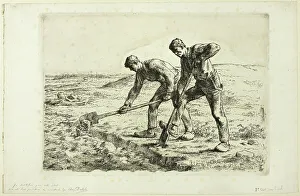 Irrigation Prints: Two Men Digging, 1855–56. Creator: Jean Francois Millet