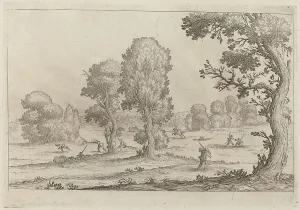 Ercole Bazicaluva Prints: Men Fighting in a Landscape, 1638. Creator: Ercole Bazicaluva