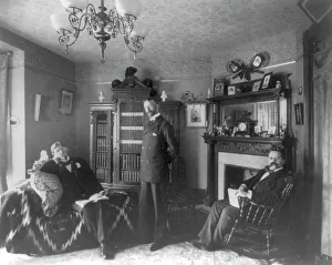 Photographic Prints 1890 1910 Gmgpc Prints: Three men in an interior, between c1890 and c1910. Creator: Frances Benjamin Johnston