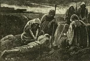 Saul Gallery: The Men of Jabesh Mourning Over the Grave of Saul and Jonathan, 1890. Creator: Unknown