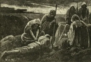 Lament Prints: The Men of Jabesh Mourning Over the Grave of Saul and Jonathan, 1890. Creator: Unknown
