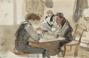 Chess Prints: Men playing chess, 1875-1934. Creator: Isaac Lazerus Israels