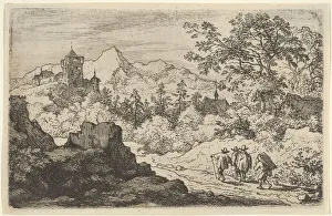 Everdingen Prints: The Three Men and the Porter, 17th century. Creator: Allart van Everdingen