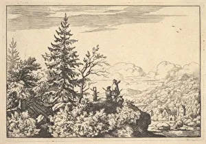 Allart Van Gallery: Two Men on a Rock Terrace. Creator: Allart van Everdingen