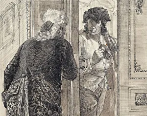 Butler Prints: Two men in rococo costumes, around 1890/1900. Creator: Joseph Eugen Horwarter