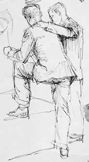 Two men standing, 1953. Creator: Shirley Markham