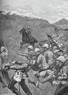 Sidney Edward Paget Prints: The Men Struggled On Through The Hail of Fire, 1902. Artist: Sidney E Paget