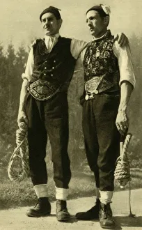 Mountaineer Gallery: Men in traditional dress, Mühlviertel, Upper Austria, c1935. Creator: Unknown
