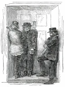 There are three men waiting outside, and I'm afraid to go out, 1850. Creator: Unknown