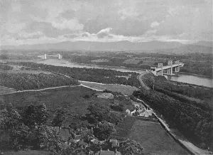 Anglesey Prints: Menai Strait and Bridges, from Anglesey, c1896. Artist: I Slater