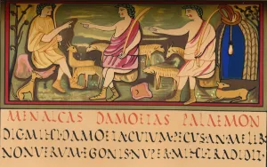 Sere Prints: Menalcas, Damoetas and Palaemon, 5th century, (1849). Creator: Walter