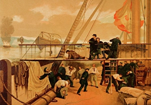 Mendez Nunez wounded in the Battle of El Callao (May 2, 1866), 19th century. Creator: Unknown