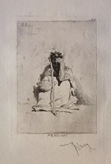 1838 1874 Prints: Mendiant accroupi. Creator: Mariano Fortuny y Carbo (Spanish, 1838-1874)