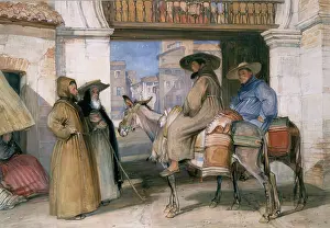 Granada Prints: Mendicant Monks at Granada, 1832-1834. Creator: John Frederick Lewis