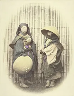 Vignette Prints: Mendicant Nuns, 1863-1868. Creator: Felice Beato