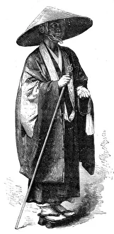 Mendicant Prints: Mendicant priest; A European Sojourn in Japan, 1875. Creator: Unknown