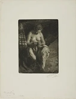 Mending, 1905. Creator: Anders Leonard Zorn