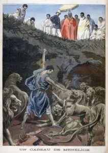 F Meaulle Prints: Menelik II of Ethiopia, 1898. Artist: F Meaulle