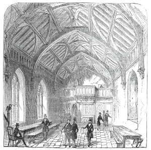 Almshouse Gallery: The Hundred Mennes Hall, St. Cross, 1845. Creator: Unknown