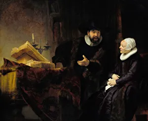 Mennonites Prints: The Mennonite Preacher Anslo and his Wife, 1641. Artist: Rembrandt van Rhijn (1606-1669)