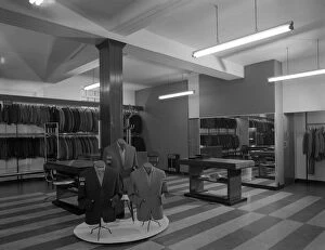 Clothes Shop Gallery: Mens clothes shop interior, Alexandre of Oxford Street, Mexborough, South Yorkshire, 1963