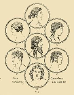 Edward Payson Dutton Gallery: Mens Hair-dressing - Classic Greece 600 to 146 B.C, 1924. Creator: Herbert Norris