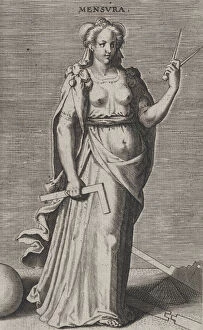 Compasses Gallery: Mensura, from Prosopographia, ca. 1585-90. ca. 1585-90. Creator: Philip Galle