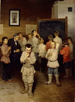 Youth Collection: Mental calculation at primary school, 1895. Artist: Bogdanov-Belsky, Nikolai Petrovich (1868-1945)