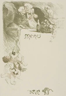 Kiss Gallery: Menu Henriot, 1901. Creator: Theophile Alexandre Steinlen