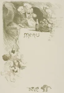 Blank Prints: Menu Henriot, 1901. Creator: Theophile Alexandre Steinlen